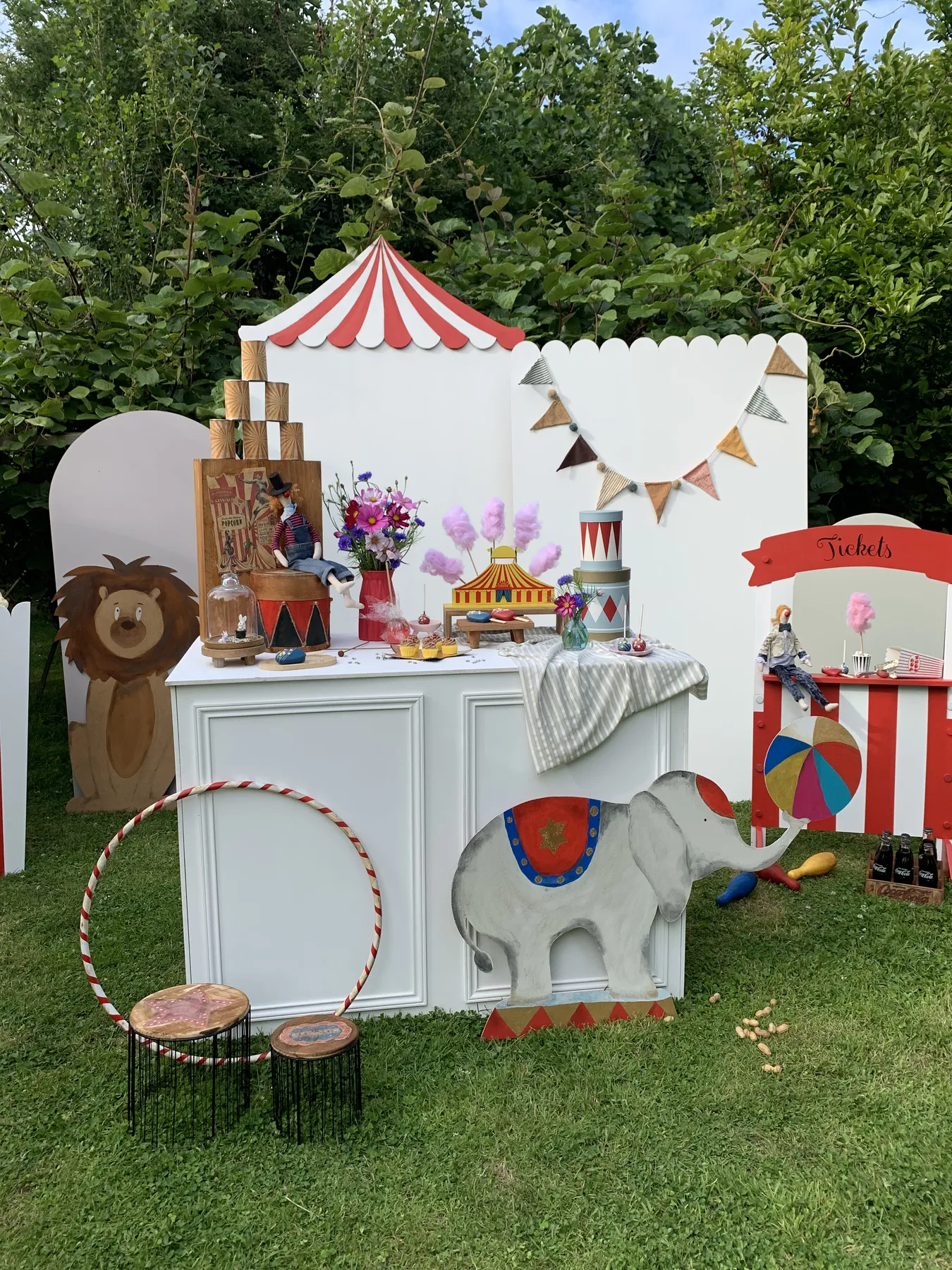 Décoration d'anniversaire enfant sur le thème du cirque